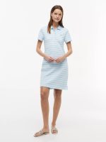 Stripe Stretch Pique Polo Dress-Rain Dance