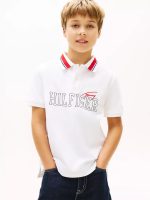 Kids' Hilfiger Logo Stretch Polo-Th Optic White