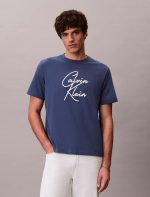 Script Logo Relaxed T-Shirt-Dark Denim