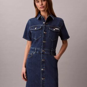 Denim Mini Trucker Dress-Mainland