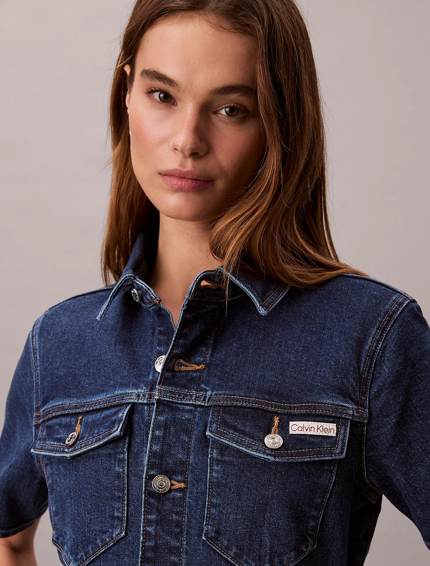 Denim Mini Trucker Dress-Mainland - Image 4