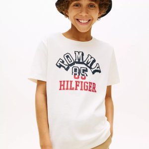 Kids' Tommy Arch Logo T-Shirt-Ivory Silk