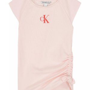 Girls Monologo Side Ruche T-Shirt-Pearl