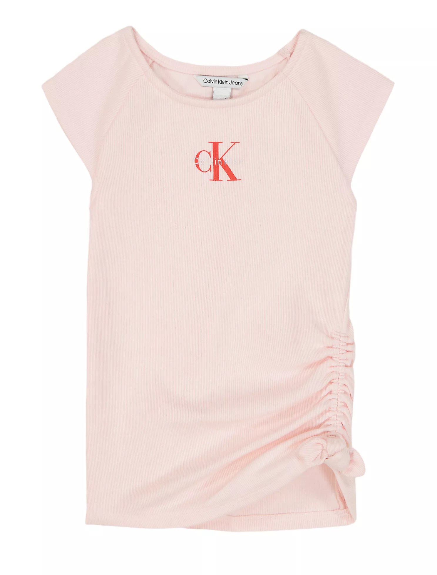 Girls Monologo Side Ruche T-Shirt-Pearl