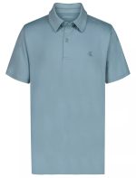 Boys Monogram Tech Polo Shirt-Light Blue