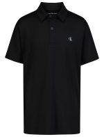 Boys Monogram Tech Polo Shirt-Black