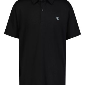 Boys Monogram Tech Polo Shirt-Black