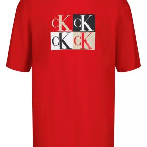 Boys Colorblock Monogram Graphic Classic T-Shirt-Racing Red
