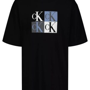 Boys Colorblock Monogram Square T-Shirt-Black