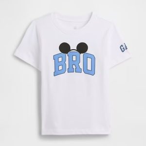 babyGap × Disney Lil' Bro Graphic T-Shirt-Disney Family White