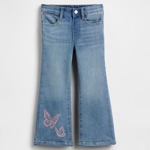 babyGap Embroidered '70s Flare Jeans-Medium Wash Butterflies
