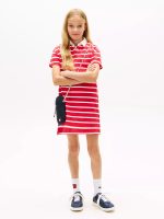 Kids' Rugby Polo Dress-Red Alert Stripes