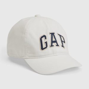 Kids Organic Cotton Gap Arch Logo Baseball Hat-Optic White