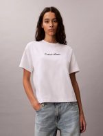 Standard Logo Boxy Fit Crewneck T-Shirt-Bright White