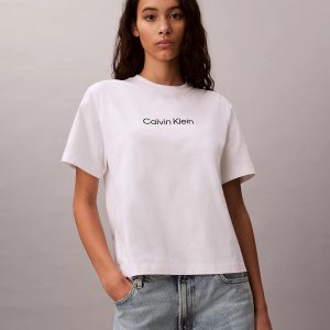 Standard Logo Boxy Fit Crewneck T-Shirt-Bright White