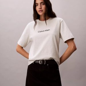 Standard Logo Boxy Fit Crewneck T-Shirt-Light Grey Heather