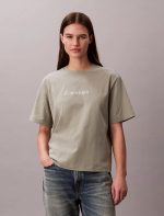 Standard Logo Boxy Fit Crewneck T-Shirt-Shadow