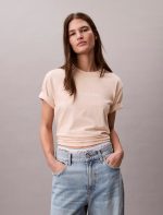 Standard Logo Boxy Fit Crewneck T-Shirt-Mother Of Pearl