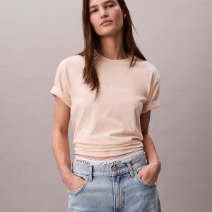 Standard Logo Boxy Fit Crewneck T-Shirt-Mother Of Pearl