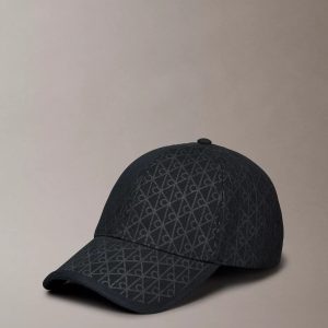 Allover Emblem Logo Baseball Cap-Black