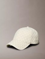 Allover Emblem Logo Baseball Cap-Lily White Aop