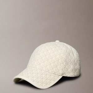 Allover Emblem Logo Baseball Cap-Lily White Aop