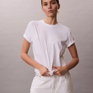 Allover Script Logo Classic T-Shirt-Bright White Aop