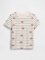 babyGap Print Crewneck T-Shirt-Ivory Cream Frost Firetrucks