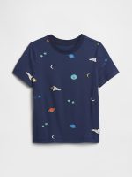 babyGap Print Crewneck T-Shirt-Military Blue Space