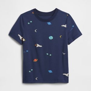 babyGap Print Crewneck T-Shirt-Military Blue Space