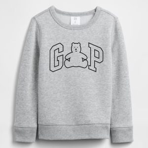 babyGap Logo Sweatshirt-Gray And White Marl