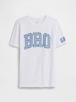 Kids Big Bro Graphic T-Shirt-Spring Blue Gingham
