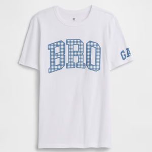 Kids Big Bro Graphic T-Shirt-Spring Blue Gingham