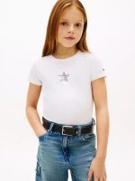 Kids' Rhinestone Star Flag T-Shirt-White