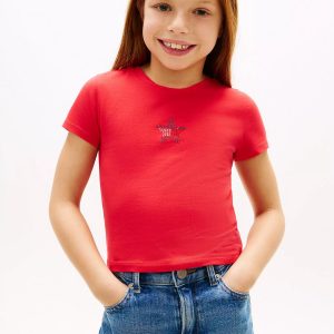 Kids' Rhinestone Star Flag T-Shirt-Red Alert