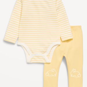 Long-Sleeve Bodysuit and Leggings Set for Baby-Bunny