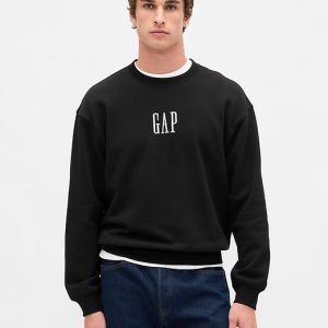 Adult Heavyweight Oversized Logo Sweatshirt-True Black