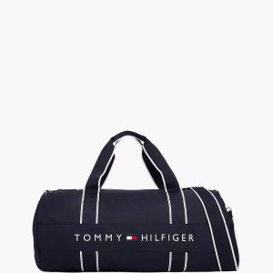 Unisex Tommy Logo Duffle Bag-Navy