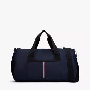Men Flag Stripe Duffle Bag-Space Blue/Black