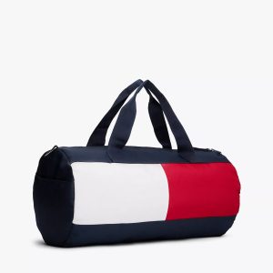 Colorblock Flag Logo Duffle Bag-Space Blue/Bright White/Medium Red