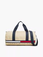 Unisex Flag Stripe Logo Duffle-Khaki Sand