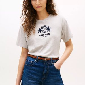 Hilfiger Crest Logo T-Shirt-Grey Heather