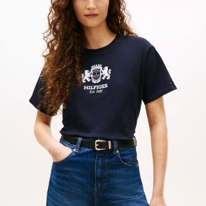 Hilfiger Crest Logo T-Shirt-Navy