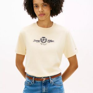 Embroidered Club Crest Logo T-Shirt-Country Ivory