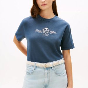 Embroidered Club Crest Logo T-Shirt-Dark Night Navy