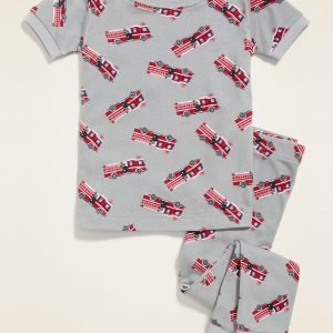 Unisex Fire Engine Pajama Set for Toddler & Baby-Fire Engine