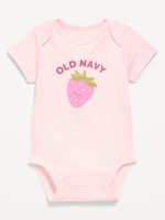 Short-Sleeve Logo-Graphic Bodysuit for Baby-Pastel Pink
