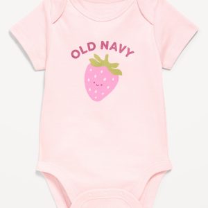 Short-Sleeve Logo-Graphic Bodysuit for Baby-Pastel Pink