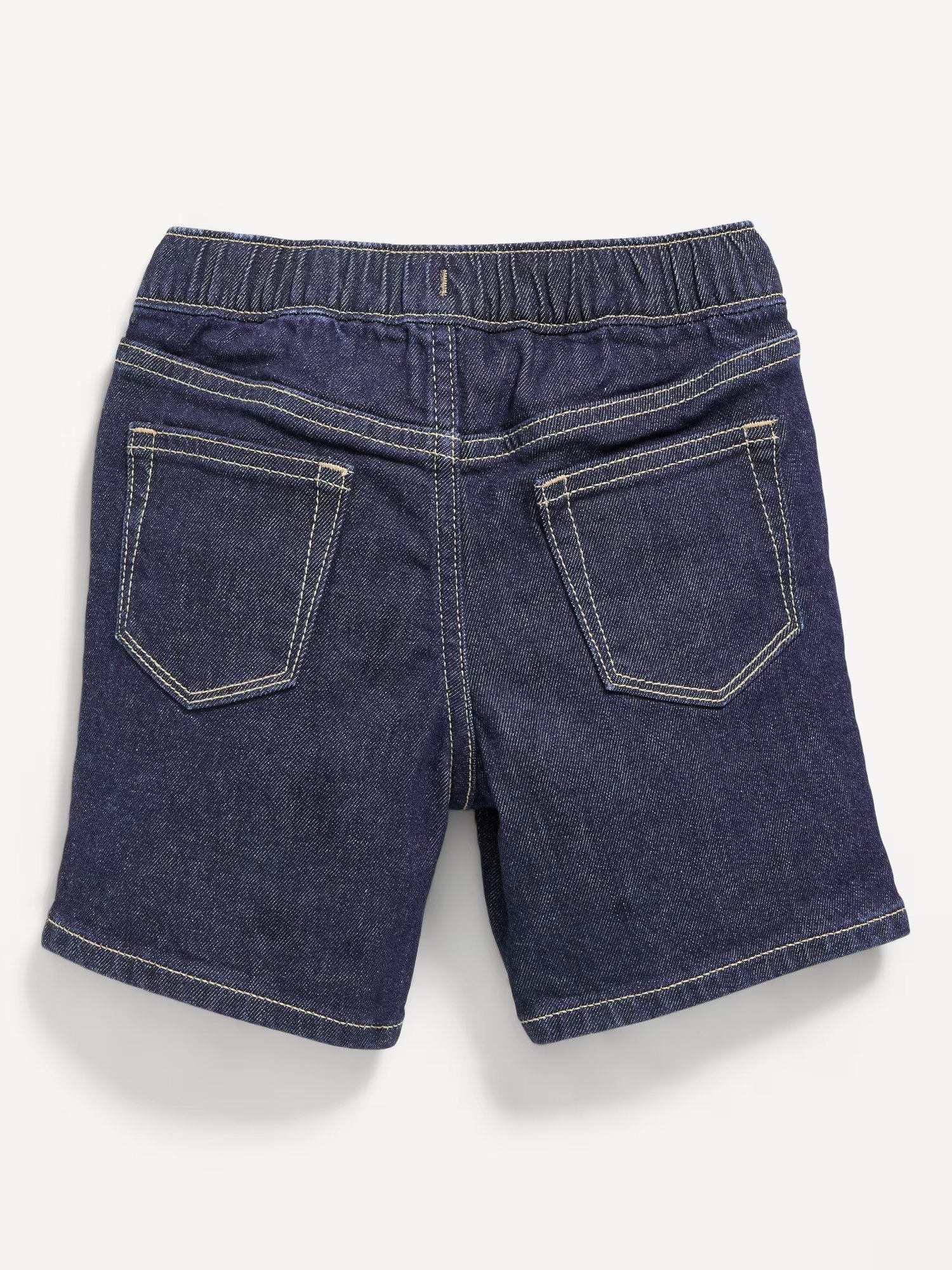 Pull-On Jean Shorts for Toddler Boys-Dark Wash - Image 2