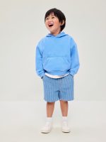 Baggy Pull-On Jean Shorts for Toddler Boys-Light Stripe